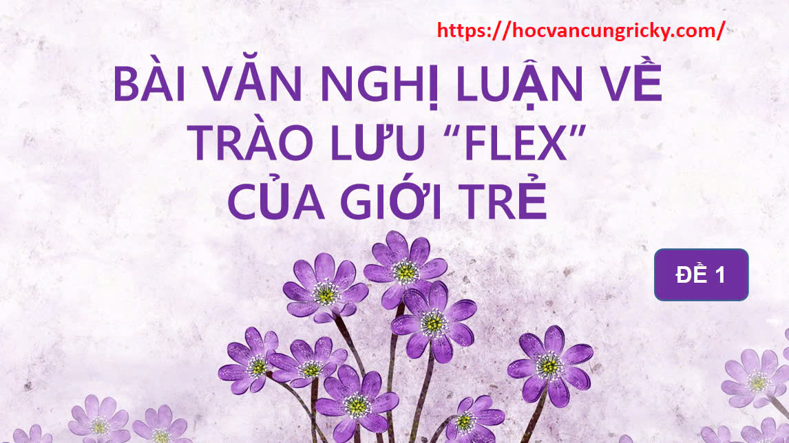 Banner cho bài viết:Bài văn nghị luận về trào lưu Flex của Giới Trẻ (Lớp 12 chương trình mới)