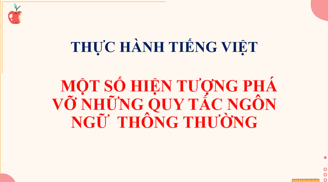 Banner cho bài viết:Bài giảng một số hiện tượng phá vỡ những quy tắc Ngôn Ngữ thông thường