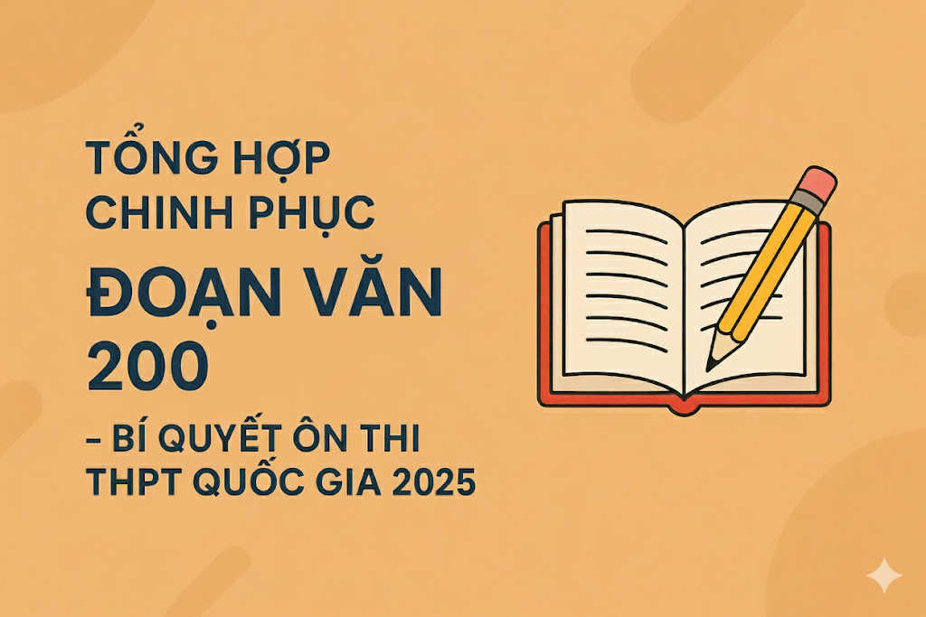 Banner cho bài viết:Tổng Hợp Chinh Phục Đoạn Văn 200 – Bí Quyết Ôn Thi THPT Quốc Gia 2025