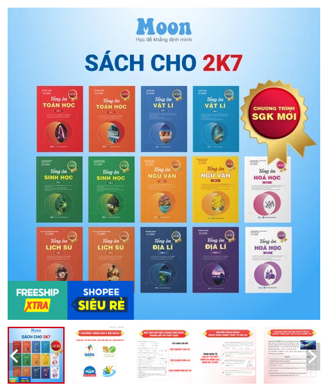 Sách tổng ôn Toán, Vật lý, Hoá Học, Sinh Học, Ngữ Văn, Tiếng Anh, Lịch Sử, Địa Lý